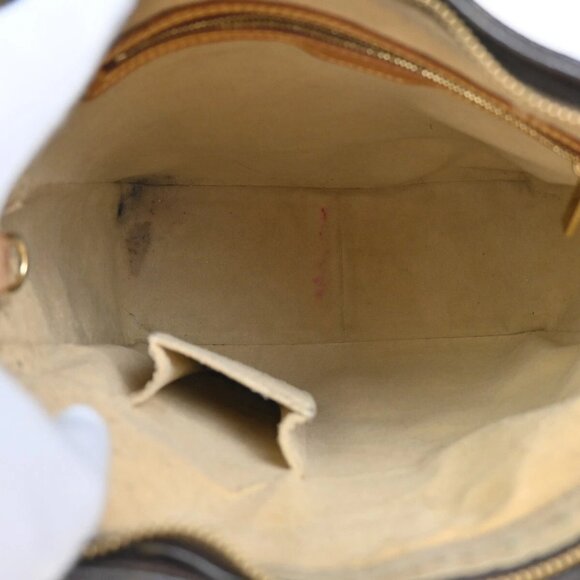 LOUIS VUITTON Logo Looping GM Shoulder Bag Monogram Leather Brown - Picture 6 of 16